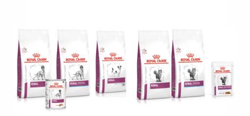 linha completa de alimentos renais para cães e gatos