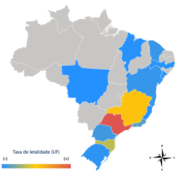 Letalidade da Febre Maculosa em cada estado brasileiro