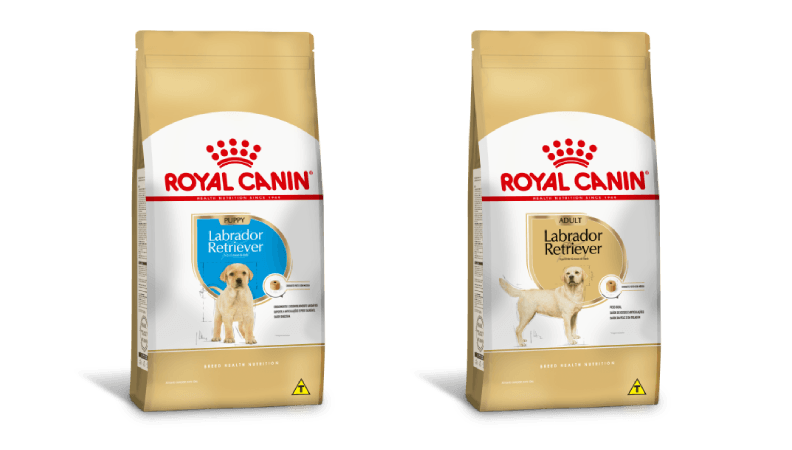 Op&ccedil;&otilde;es de alimento Royal Canin para c&atilde;es da ra&ccedil;a Labrador Retriever