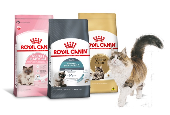 pacote alimentos mother & baby cat mainee coon adult e bolas de pelo royal canin