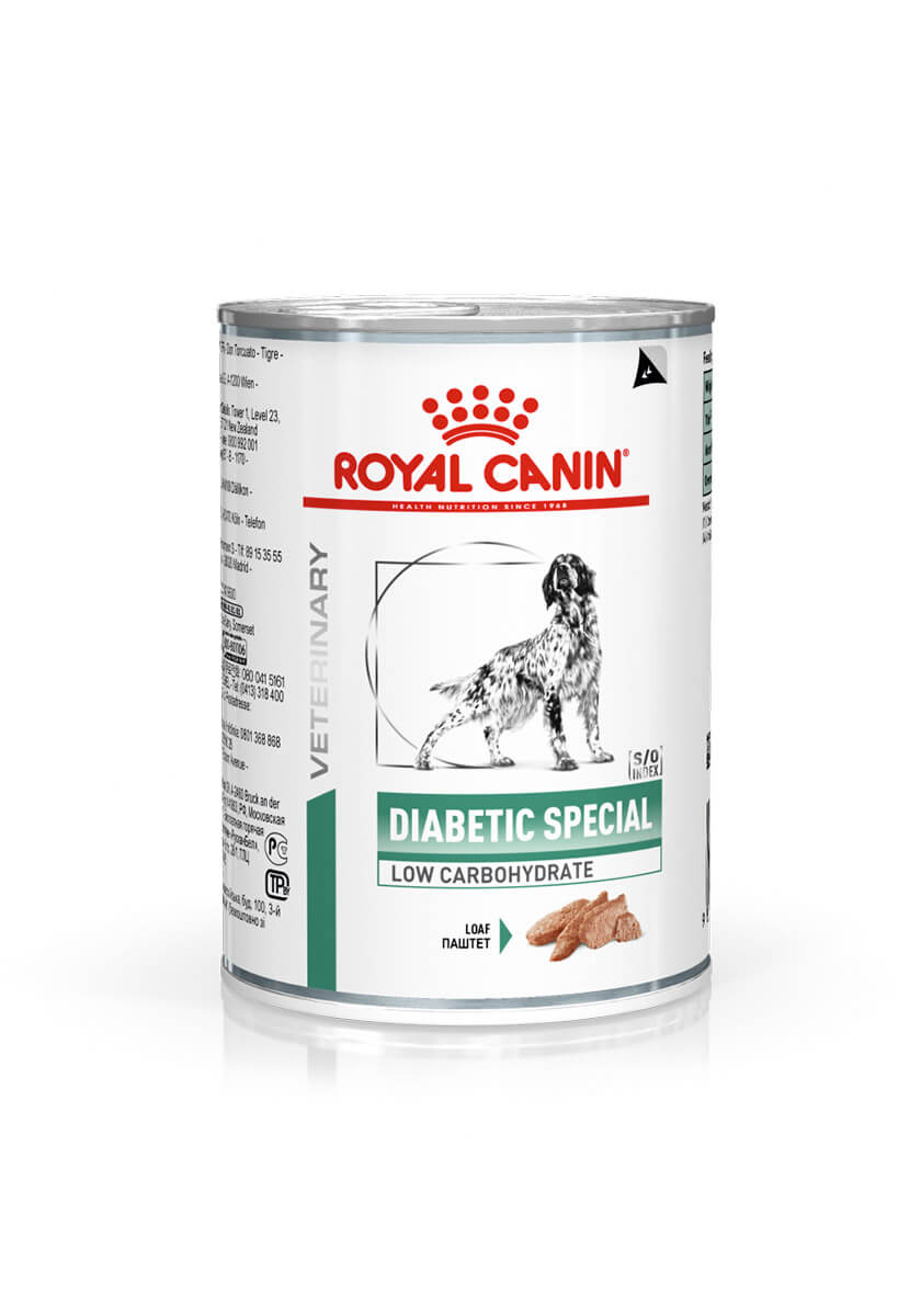 VHN WEIGHT MANAGEMENT DIABETIC SPECIAL LOW CARBOHYDRATE DOG CAN 400G PACKSHOT Med. Res.   Basic