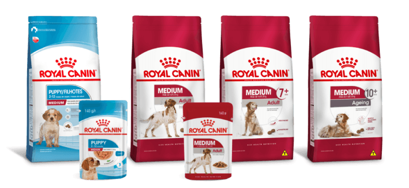 Linha de alimentos Royal Canin para cães de porte médio