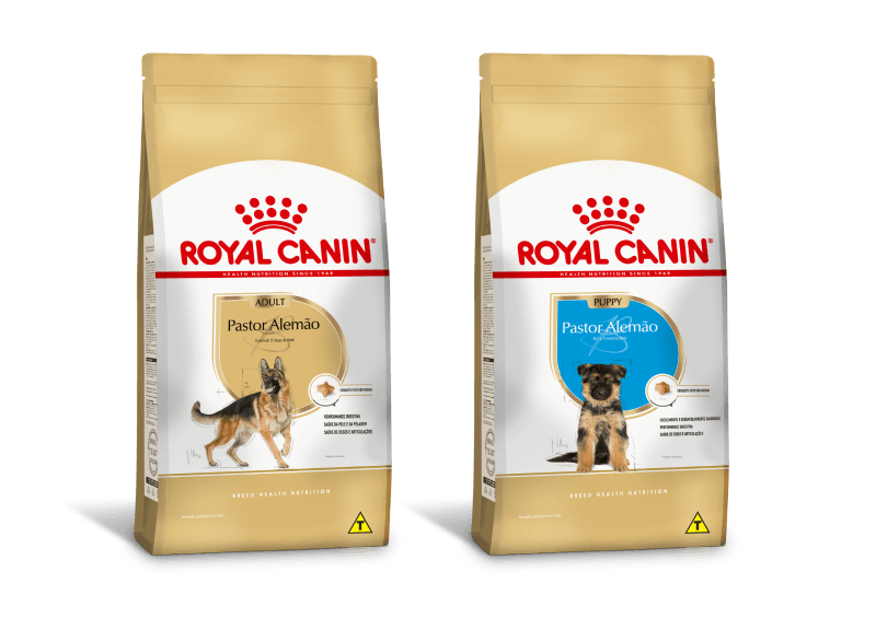 Alimentyos Royal Canin para cães da raça Pastor Alemão adultos e filhotes